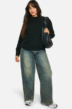 Jumpers|Oversized Jumpers*boohoo Plus Soft Knit Oversized Jumper black