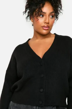 Cardigans|Jumpers & Cardigans*boohoo Plus Soft Knit Oversized Cardigan black