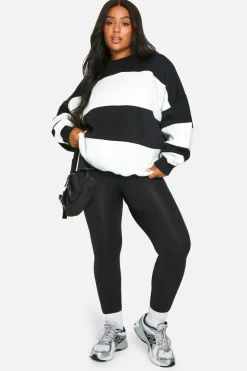 Sweatshirts|Hoodies & Sweatshirts*boohoo Plus Stripe Oversized Sweatshirt ecru