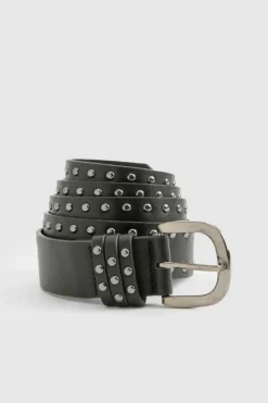 Belts*boohoo PLUS STUDDED BELT black