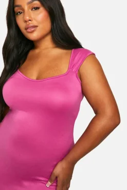 Bodycon Dresses*boohoo Plus Super Soft Cap Sleeve Maxi Dress hot pink