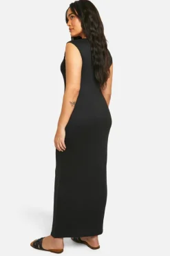 Bodycon Dresses*boohoo Plus Super Soft Cap Sleeve Maxi Dress black