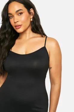 Midi Dresses*boohoo Plus Super Soft Cross Back Midi Dress black