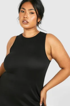 Bodycon Dresses|Midi Dresses*boohoo Plus Super Soft Racer Neck Midi Dress black