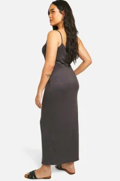 Bodycon Dresses*boohoo Plus Super Soft Scoop Neck Maxi Dress slate grey