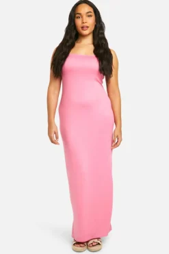 Bodycon Dresses*boohoo Plus Super Soft Scoop Neck Maxi Dress baby pink