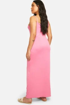 Bodycon Dresses*boohoo Plus Super Soft Scoop Neck Maxi Dress baby pink