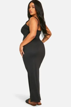 Bodycon Dresses*boohoo Plus Super Square Sleeve Maxi Dress black