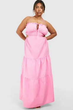 Smock Dresses*boohoo Plus Tiered Maxi Dress bubblegum
