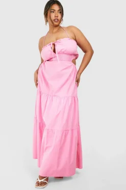 Smock Dresses*boohoo Plus Tiered Maxi Dress bubblegum