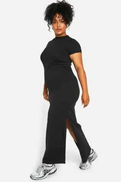 T-Shirt Dresses|Shirt Dresses*boohoo Plus T-shirt Maxi Dress black