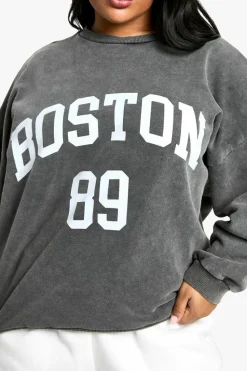 Sweatshirts|Athleisure*boohoo PLUS WASHED LARGE GRAPHIC SWEATSHIRT charcoal