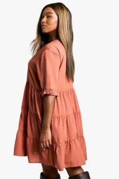Smock Dresses*boohoo Plus Woven Smock Dress spice