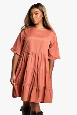 Smock Dresses*boohoo Plus Woven Smock Dress spice