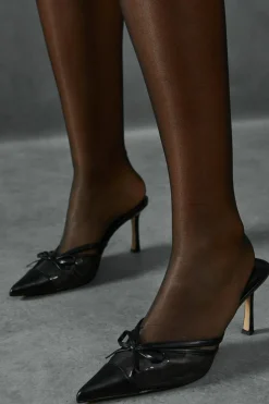 Heels*MissPap Pointed Mesh Bow Heels black