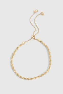 Bracelets*boohoo Polished Rope Twist Toggle Bracelet gold