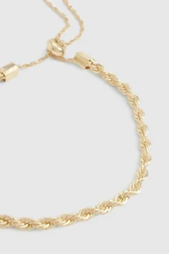 Bracelets*boohoo Polished Rope Twist Toggle Bracelet gold