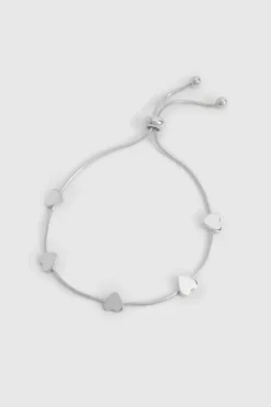 Bracelets*boohoo Polished Station Heart Toggle Bracelet silver