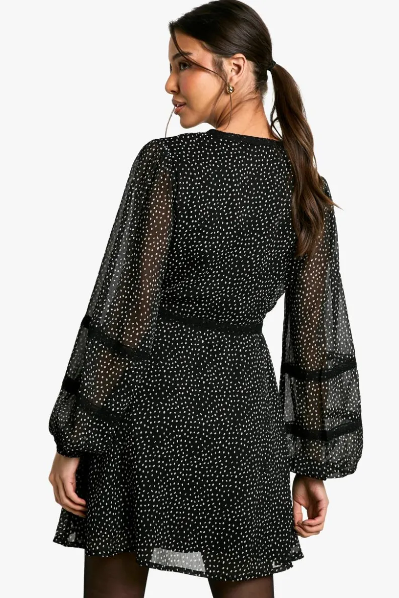 Smock Dresses|Mini Dresses*boohoo Polka Dot Lace Smock Dress black