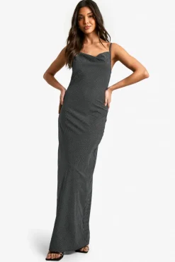 Cami Dresses*boohoo Polka Dot Maxi Dress black
