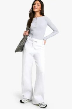 Long Sleeve Tops|Tops*boohoo Popper Front Rib Long Sleeve Top grey marl