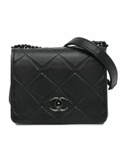 Cross-Body Bags*Chanel Preloved 19 Bag Lambskin Leather Crossbody Black