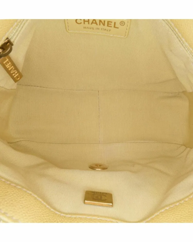 Cross-Body Bags*Chanel Preloved 19 Bag Crossbody in Caviar Leather Yellow
