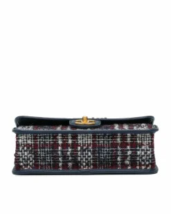 Shoulder Bags*Chanel Preloved 19 Mini Flap Bag /Red/White Tweed Leather Shoulder Bag Blue