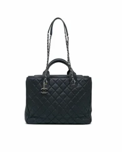 Tote Bags*Chanel Preloved 255 Reissue Tote Bag in Navy Caviar Leather Blue