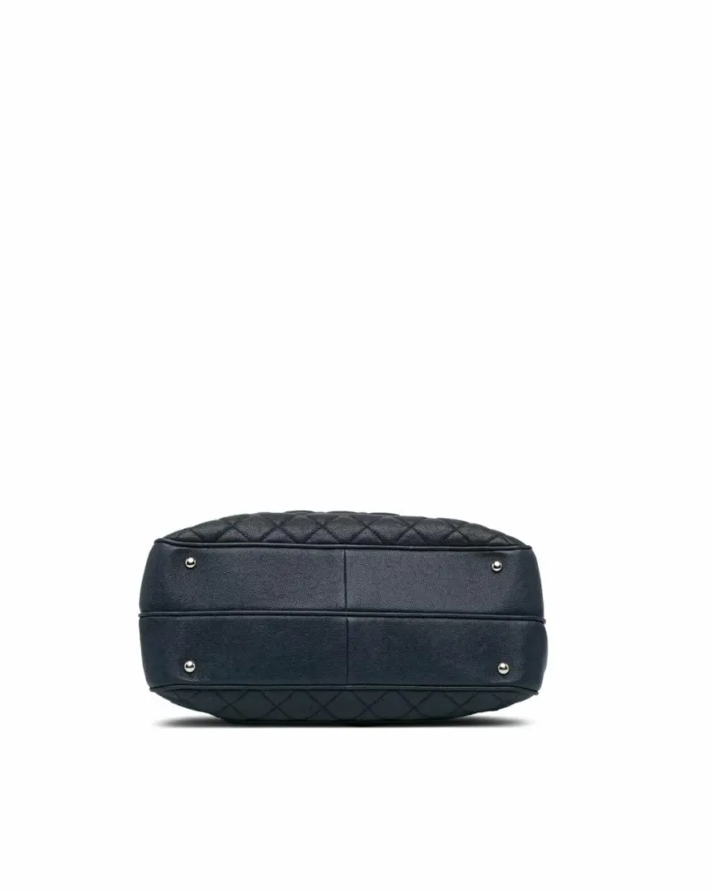 Tote Bags*Chanel Preloved 255 Reissue Tote Bag in Navy Caviar Leather Blue