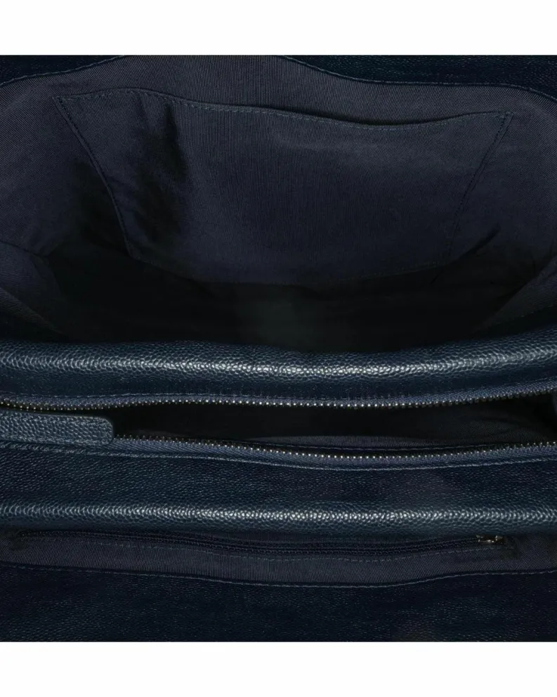 Tote Bags*Chanel Preloved 255 Reissue Tote Bag in Navy Caviar Leather Blue