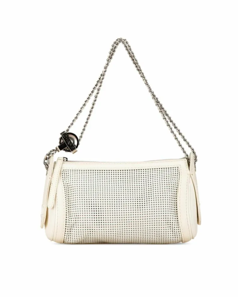 Shoulder Bags*Chanel Preloved 255 Reissue Leather Shoulder Bag White