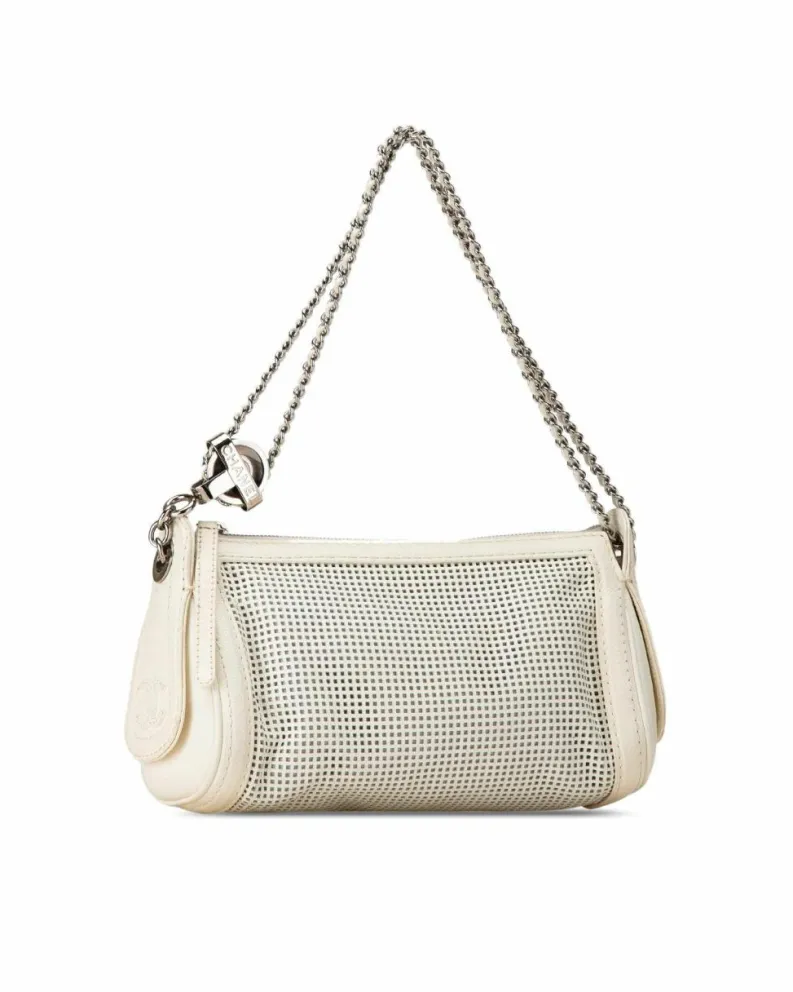 Shoulder Bags*Chanel Preloved 255 Reissue Leather Shoulder Bag White