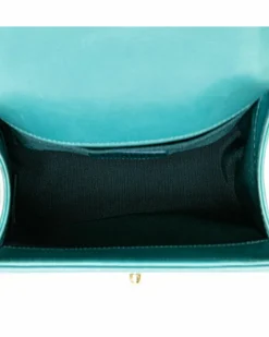 Cross-Body Bags*Chanel Preloved Small Lambskin and Shearling Crossbody Bag - Teal Blue