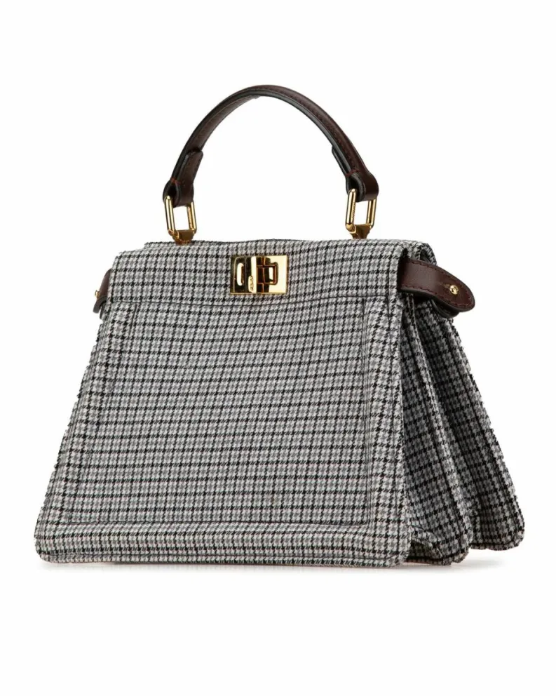Shoulder Bags*Fendi Preloved Baguette Tweed Messenger Bag - Authentic Baguette Grey