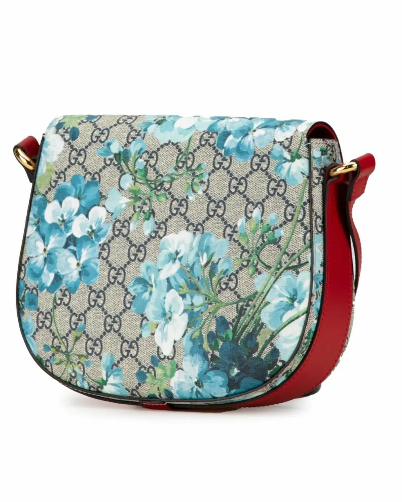 Cross-Body Bags*Gucci Preloved Blooms Crossbody Bag with Leather Trim and Magnetic Snap Brown