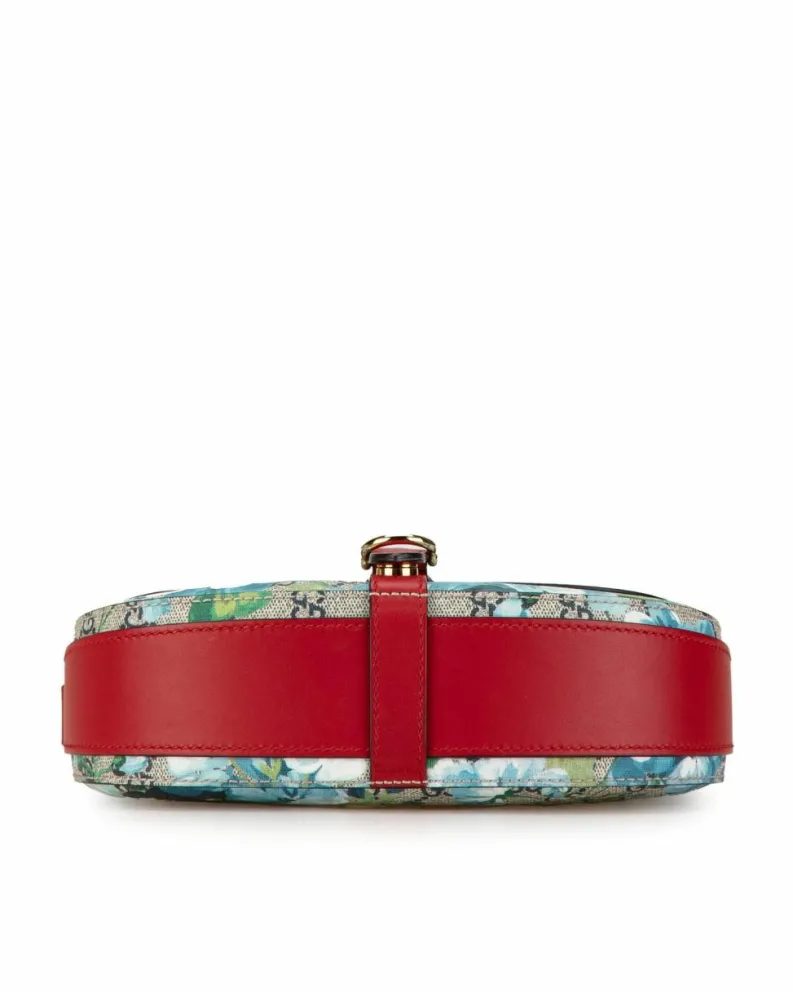 Cross-Body Bags*Gucci Preloved Blooms Crossbody Bag with Leather Trim and Magnetic Snap Brown