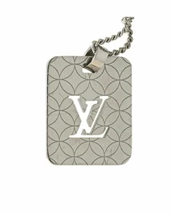 Necklaces*Louis Vuitton Preloved Brass Pendentif Necklace with -Tone Pendant and Lobster Silver