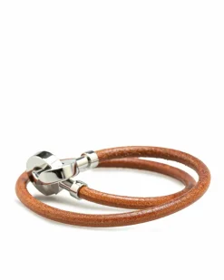 Bracelets*Hermes Preloved Leather Bracelet with Magnetic Clasp Leather Brown