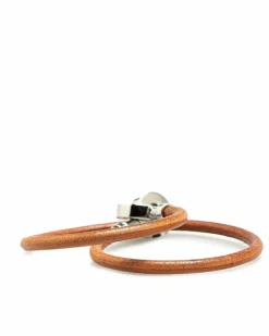 Bracelets*Hermes Preloved Leather Bracelet with Magnetic Clasp Leather Brown