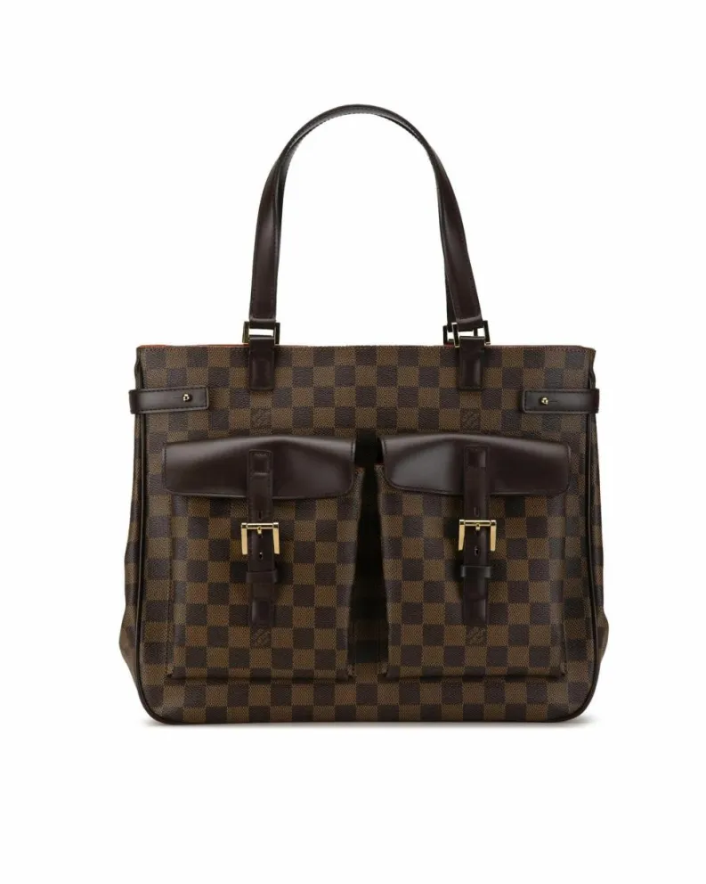Tote Bags*Louis Vuitton Preloved Cabas Piano Damier Ebene Canvas Tote Bag Brown