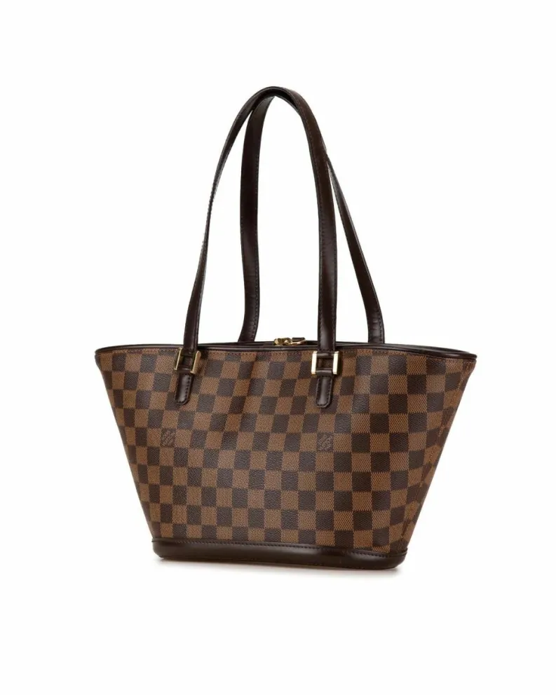 Tote Bags*Louis Vuitton Preloved Cabas Piano Damier Ebene Canvas Tote Brown