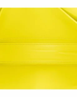 Shoulder Bags*Celine Preloved Calfskin Chain-Link Shoulder Bag with Front Flap and Magnetic Yellow
