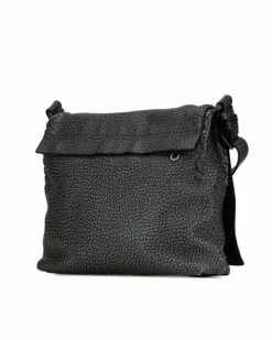 Cross-Body Bags*Bottega Veneta Preloved Calfskin Woven Leather Trim Crossbody with Magnetic Snap Black