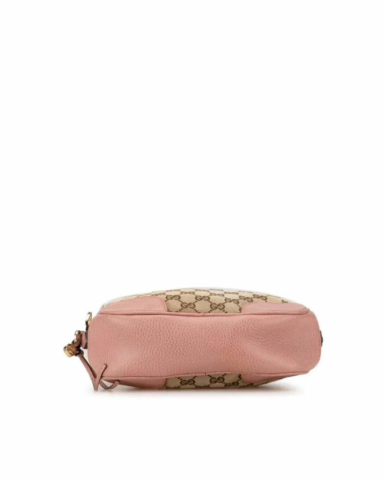 Cross-Body Bags*Gucci Preloved Canvas Crossbody Bag with Leather Trim and Interior Slip Brown