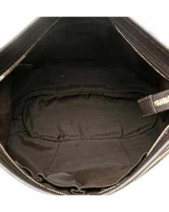 Cross-Body Bags*Gucci Preloved Canvas Crossbody Bag with Leather Trim and Multiple Pockets Brown