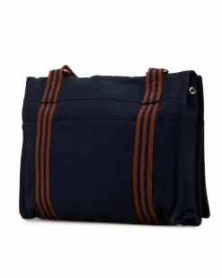 Shoulder Bags*Hermes Preloved Canvas Shoulder Bag with Adjustable Strap and Multiple Blue