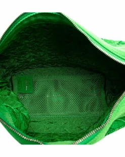 Cross-Body Bags*Bottega Veneta Preloved Canvas Woven Crossbody Bag with Leather Trim Green