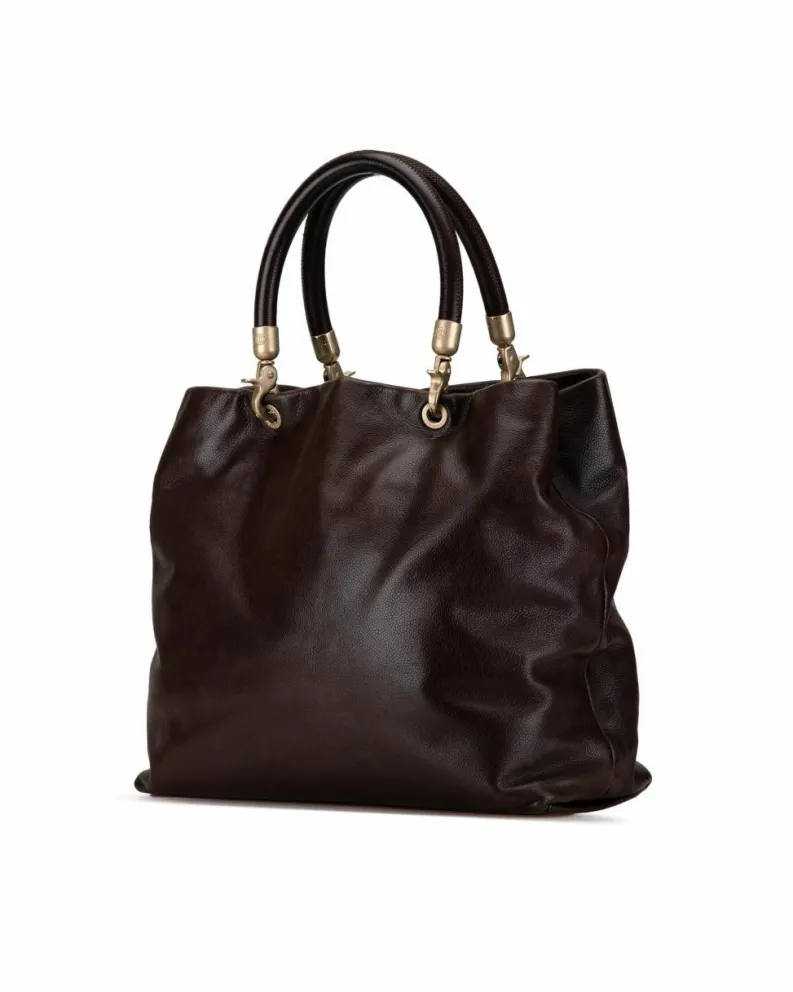 Tote Bags*Chanel Preloved Caviar Leather Shopping Tote Bag Brown