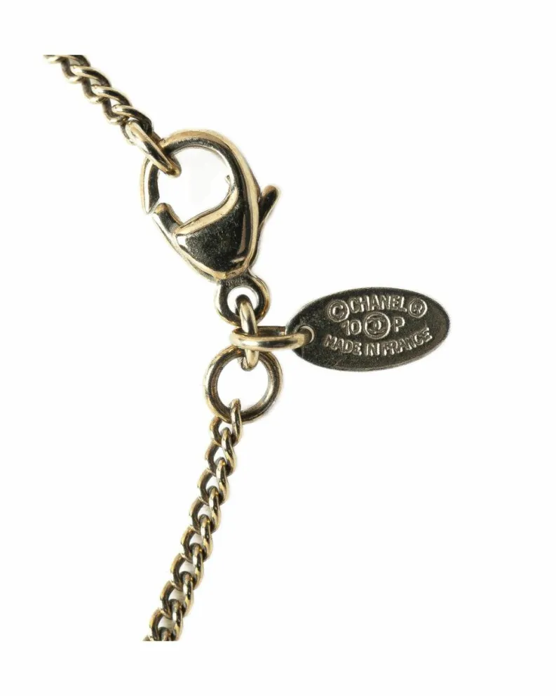 Necklaces*Chanel Preloved CC Arrow Pendant Necklace Gold